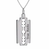 True Rocks Mini Sterling Silver Razor Blade Pendant In Blade