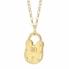 TRUE ROCKS Large Two Tone Gold and Silver Vintage Style Padlock Pendant