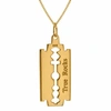 True Rocks Mini 18 Carat Gold Plated Razor Pendant