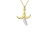 True Rocks 2 Tone Sterling Silver & Gold Plated Banana Mini Pendant In Mini