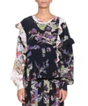 Isabel Marant Inny Pleated Floral-print Silk Crepe De Chine Wrap Blouse In Multicolor
