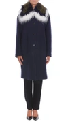 ERMANNO SCERVINO FUR DETAIL COAT,D316D757VOOBG 93921