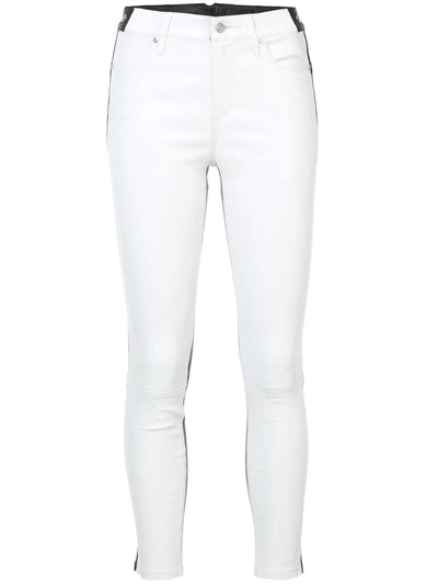 Rta Gypsy 2-tone Skinny-leg Leather Pants In White