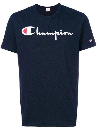 Champion Logo印花短袖t恤 In Blue