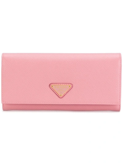 Prada Saffiano Continental Wallet - Pink