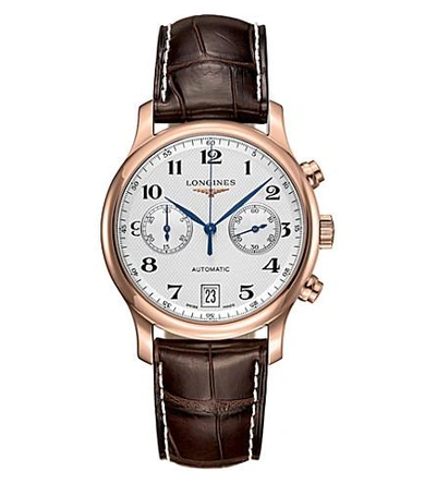 Longines L26698783 Master Collection Rose-gold And Leather Automatic Watch