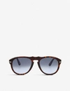 Persol Mens Havana Aviator Sunglasses In Havana