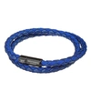 Tateossian Chelsea Leather Double-wrap Bracelet In Blue
