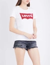 Levi's Levis Womens Large Batwing White The Perfect Cotton-jersey T-shirt