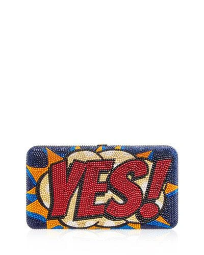 Judith Leiber Yes! No! Airstream Crystal Clutch Bag In Multi Pattern
