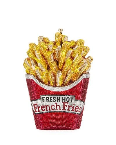 JUDITH LEIBER FRESH HOT FRENCH FRIES CRYSTAL MINAUDIERE CLUTCH BAG,PROD132030172