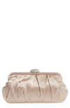 NINA CONCORD PLEATED SATIN FRAME CLUTCH,CONCORD-C