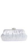 NINA CONCORD PLEATED SATIN FRAME CLUTCH,CONCORD-C