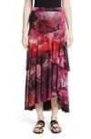 FUZZI PRINT TULLE RUFFLE SKIRT,F81432-10056