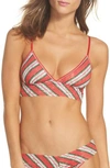 Hanky Panky It's A Wrap Triangle Bralette In Red Multi