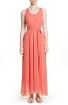 FUZZI BELTED TULLE MAXI DRESS,F81467-10056