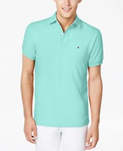 Tommy Hilfiger Men's Custom Fit Ivy Polo, Created For Macy's In Limpet Shell Heather