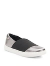 KENNETH COLE KINGLIEST METALLIC LEATHER SLIP-ON SNEAKERS,0400090273543