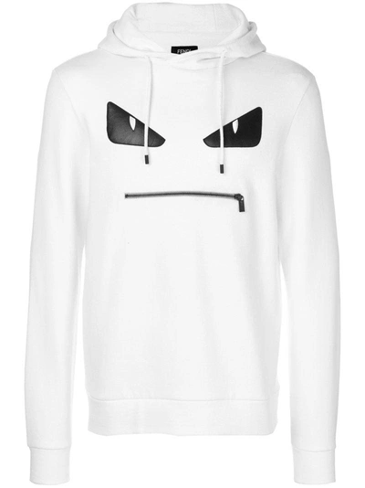 Fendi Embellished Bag Bugs Hoodie In White