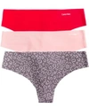 CALVIN KLEIN WOMEN'S INVISIBLES 3-PACK THONG UNDERWEAR QD3558