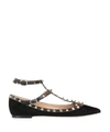 VALENTINO GARAVANI SUEDE ROCKSTUD BALLERINA FLAT,NW0S0376WVW 0NO