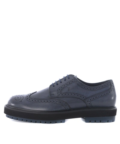 Tod's Derby Leather Lace-up In Blue