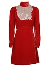 Vivetta Embroidered Logo Bib Dress In Red/white
