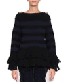 SACAI WOOL FRINGED SWEATER,9458271