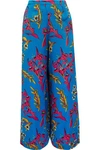 ETRO FLORAL-PRINT HAMMERED SILK-SATIN WIDE-LEG PANTS