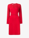 Stella Mccartney V-neck Split-sleeve Sheath Dress In Red