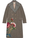 GUCCI GUCCI SEQUIN EMBROIDERED WOOL COAT - BRAUN,488568ZJD8812433523