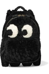 ANYA HINDMARCH WOMAN GHOST LEATHER-TRIMMED SHEARLING BACKPACK BLACK,US 22308642287722955