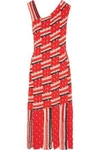 TABULA RASA WOMAN ANAT FRINGE-TRIMMED MACRAMÉ COTTON DRESS RED,US 2526016083215869