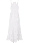 JONATHAN SIMKHAI JONATHAN SIMKHAI WOMAN CROCHET-PANELED EMBROIDERED COTTON-VOILE GOWN WHITE,3074457345617118622