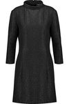 APC WOMAN METALLIC PLEATED TWEED TURTLENECK DRESS BLACK,GB 1071994537691488