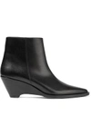 ACNE STUDIOS WOMAN CONY LEATHER WEDGE ANKLE BOOTS BLACK,US 1071994537722380
