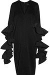 Ellery Woman Molotov Ruffled Satin-crepe Midi Dress Black In Black