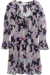 SEE BY CHLOÉ RUFFLED FLORAL-PRINT SILK-CREPE DRESS,3074457345617523332