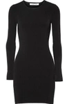 ELIZABETH AND JAMES ELIZABETH AND JAMES WOMAN PRISCILLA CUTOUT RIBBED STRETCH-KNIT MINI DRESS BLACK,3074457345616739797