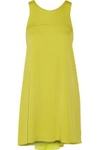 MILLY MILLY WOMAN SILK-BLEND CREPE DE CHINE MINI DRESS CHARTREUSE,3074457345617395554