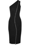 GIVENCHY WOMAN ONE-SHOULDER ZIP-DETAILED STRETCH-JERSEY DRESS BLACK,US 2525684117244712