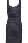 MILLY MILLY WOMAN EMBROIDERED STRETCH-JERSEY MINI DRESS MIDNIGHT BLUE,3074457345616765824