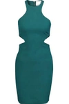 CINQ À SEPT WOMAN JUNO CUTOUT CADY MINI DRESS EMERALD,US 1071994537550982