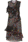 GIVENCHY Ruffled polka-dot silk-chiffon dress,AU 2525684117244709