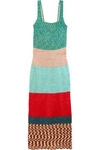 MISSONI COLOR-BLOCK CROCHET-KNIT MAXI DRESS,3074457345617524240