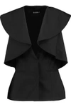 GOEN J WOMAN DRAPED WOOL VEST BLACK,US 1071994536277114