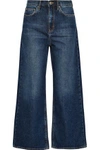 M.I.H JEANS WOMAN CARON HIGH-RISE WIDE-LEG JEANS DARK DENIM,US 22305376260464110