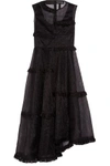 PASKAL WOMAN ASYMMETRIC RUFFLE-TRIMMED TULLE DRESS BLACK,US 2526016082294164