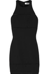 ELIZABETH AND JAMES WOMAN PRENTICE POINTELLE-TRIMMED PONTE MINI DRESS BLACK,US 1071994536701267