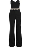 CAMILLA CAMILLA WOMAN STRAPLESS EMBROIDERED CREPE JUMPSUIT BLACK,3074457345617073280